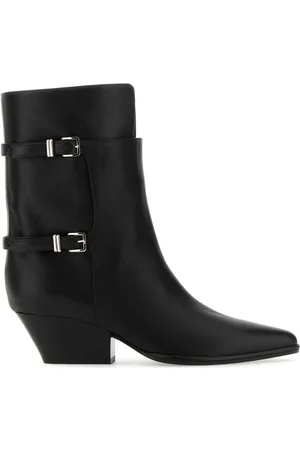 Sergio Rossi Black Leather Thalestris Ankle Boots