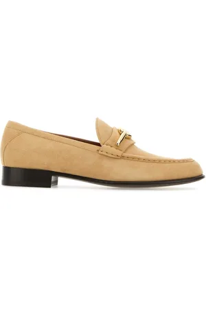 VALENTINO GARAVANI Beige Suede Vlogo The Bold Edition Loafers