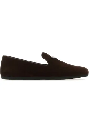 Prada Dark Brown Suede Loafers