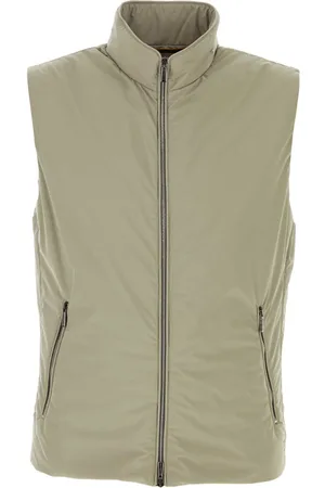 MOORER Dove Grey Polyester Senio Sleeveless Jacket
