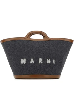 Marni Two-tone Felt And Leather Small Tropicalia Summer Handbag
