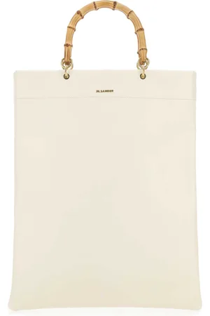 Jil Sander Ivory Leather Medium Shopping Bag