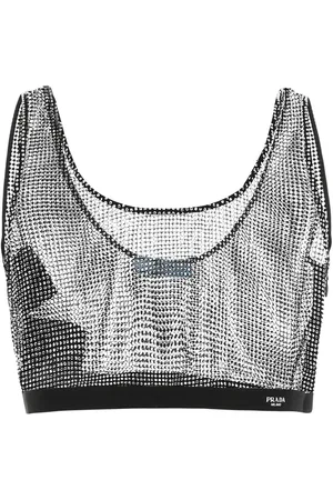 Prada Embellished Polyester Blend Top