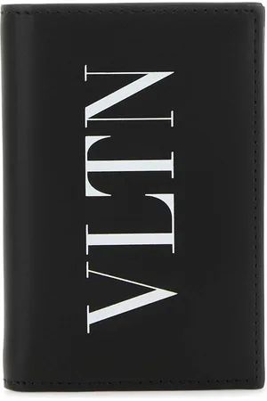 VALENTINO GARAVANI Black Leather Vltn Card Holder