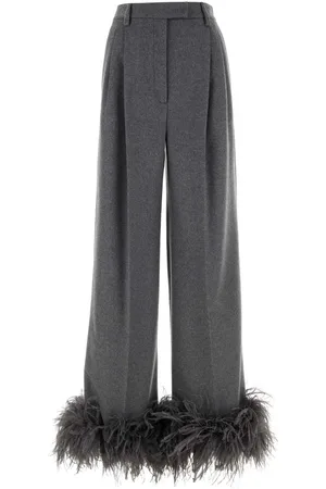 Prada Grey Cashmere Wide-leg Pant