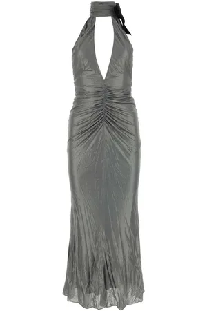 Alessandra Rich Grey Viscose Dress