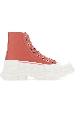 Alexander McQueen Pastel Pink Leather Tread Slick Sneakers