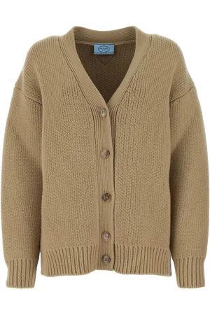 Prada Beige Wool Blend Oversize Cardigan