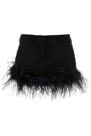 Miu Miu Black Stretch Wool Mini Skirt