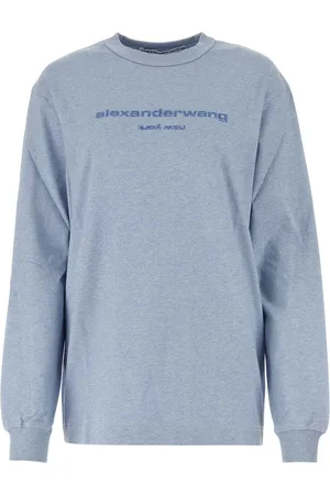 Alexander Wang Melange Light-blue Cotton Oversize T-shirt