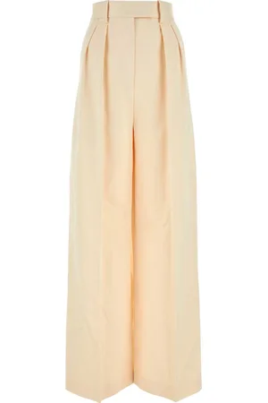 Khaite Ivory Cotton Blend Wide-leg Teyana Pant
