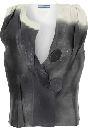 Prada Two-tone Satin Top
