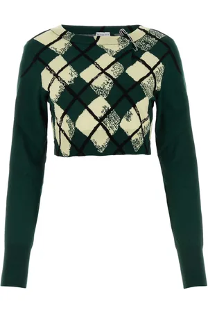Burberry Bottle Green Cotton Sweater