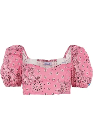 MC2 SAINT BARTH Printed Linen Delia Top