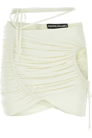 ANDREADAMO Ivory Viscose Mini Skirt