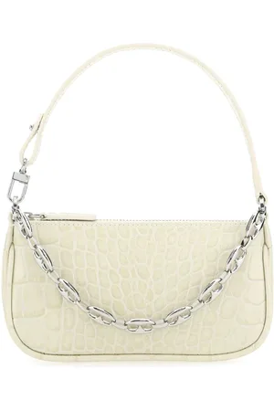 By Far Ivory Leather Mini Rachel Handbag