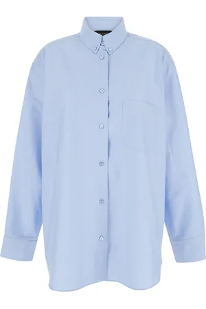 The Andamane Light Blue Shirt With Buttons In Cotton Blend Woman
