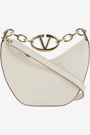 VALENTINO GARAVANI Mini Hobo Vlogo Moon Bag In Nappa Leather With Chain