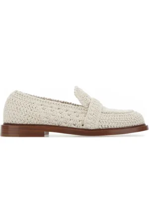 Chloé Ivory Crochet Kalya Loafers