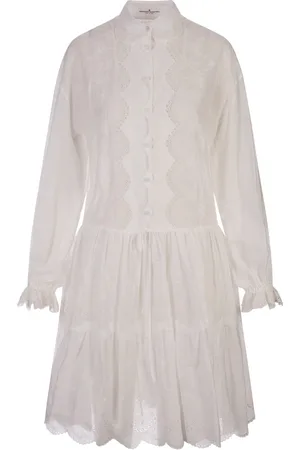ERMANNO SCERVINO Midi Shirt Dress With Flower Embroidery