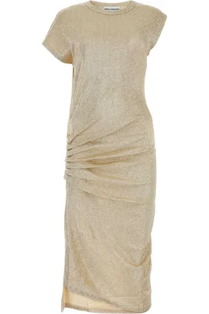 Paco rabanne Gold Stretch Viscose Blend Dress