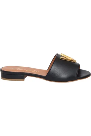 Via Roma Leather Slippers