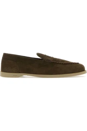 JOHN LOBB Mud Suede Pace Loafers
