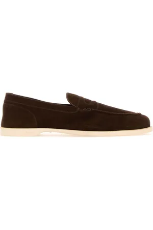 JOHN LOBB Chocolate Suede Pace Loafers