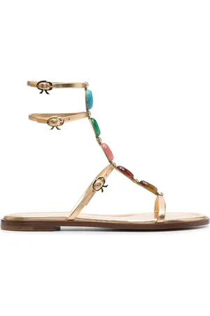 Gianvito Rossi Shanti 05 Sandals In Metallic Leather
