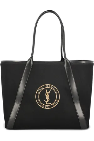 Saint Laurent Rive Gauche Logo Embroidered Tote Bag
