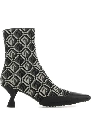 Marine Serre Embroidered Cotton Blend Moon Diamant Ankle Boots