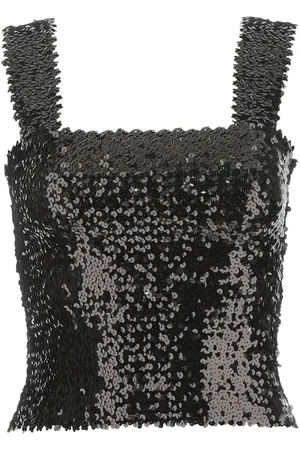 Saint Laurent Black Sequins Top