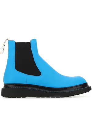 Loewe Fluo Light-blue Leather Ankle Boots
