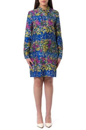 Max Mara Floral Patterned Long-sleeved Dress