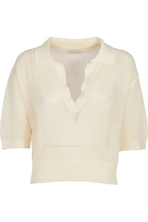 LANEUS Cropped Knitted Top