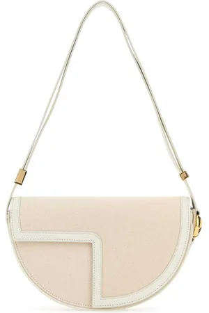 Patou Two-tone Canvas And Leather Le Shoulder Bag