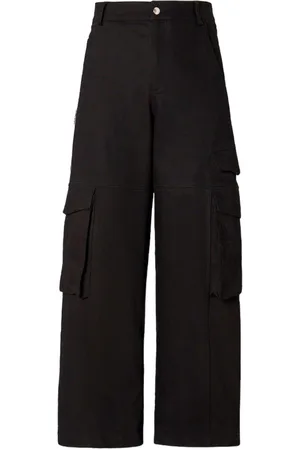GCDS Logo Patch Wide-leg Cargo Pants