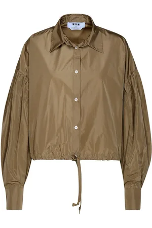 Msgm Drawstring-hem Puff-sleeved Shirt