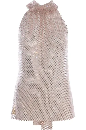 Serafini Mesh Top With Rhinestones