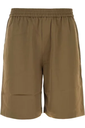 Nanushka Khaki Satin Remko Bermuda Shorts