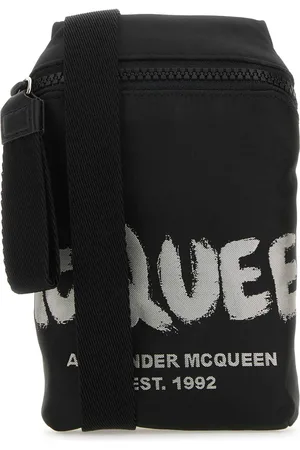 Alexander McQueen Black Fabric Mcqueen Graffiti Crossbody Bag