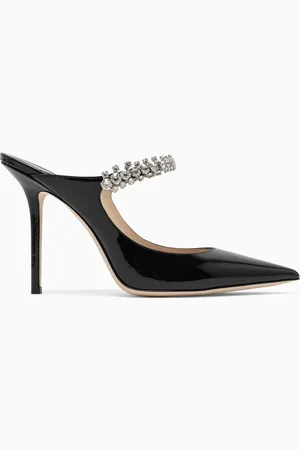 Jimmy Choo Black Bing Pumps With Crystals