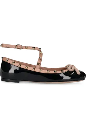 VALENTINO GARAVANI Rockstud Ballerinas In Patent Leather
