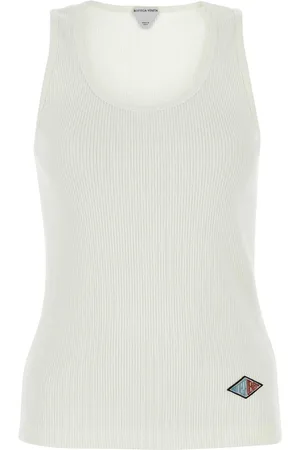 Bottega Veneta White Stretch Cotton Tank Top