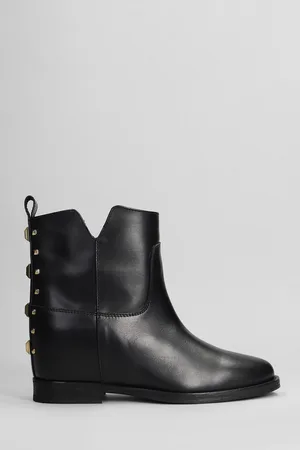 Via Roma Ankle Boots Inside Wedge In Leather