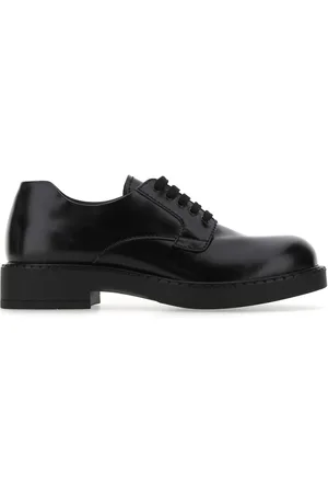Prada Black Leather Lace-up Shoes