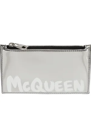 Alexander McQueen Card-holder With Mcqueen Graffiti Logo In Laminated Leather Man