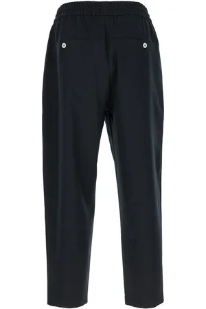 Drôle de Monsieur Black Carrot Pants With Drawstring In Wool Blend Man