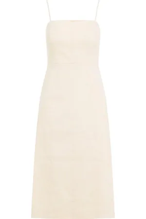 THEORY Square-neck Sleeveless A-line Midi Dress