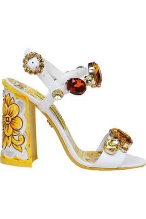 Dolce & Gabbana Keira Patent Sandal With Applied Stones